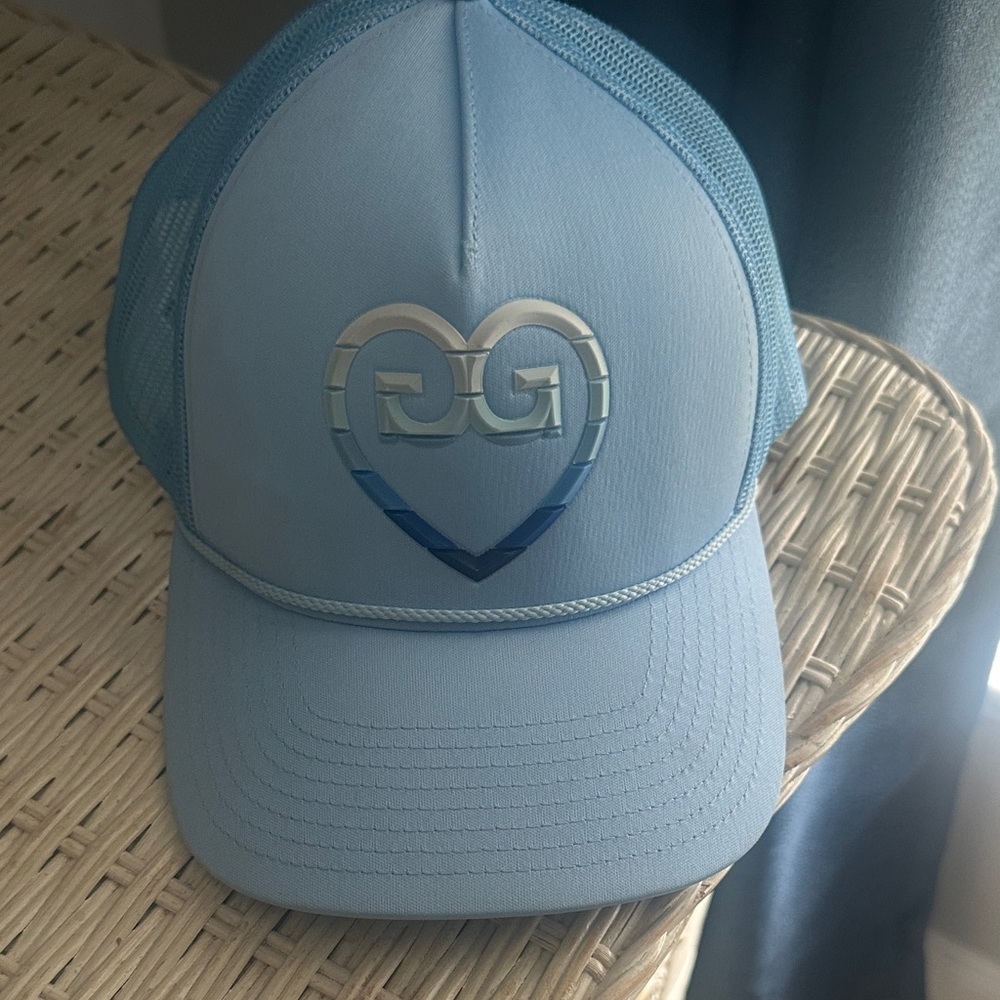 G/FORE light Blue Trucker Hat with Heart Logo